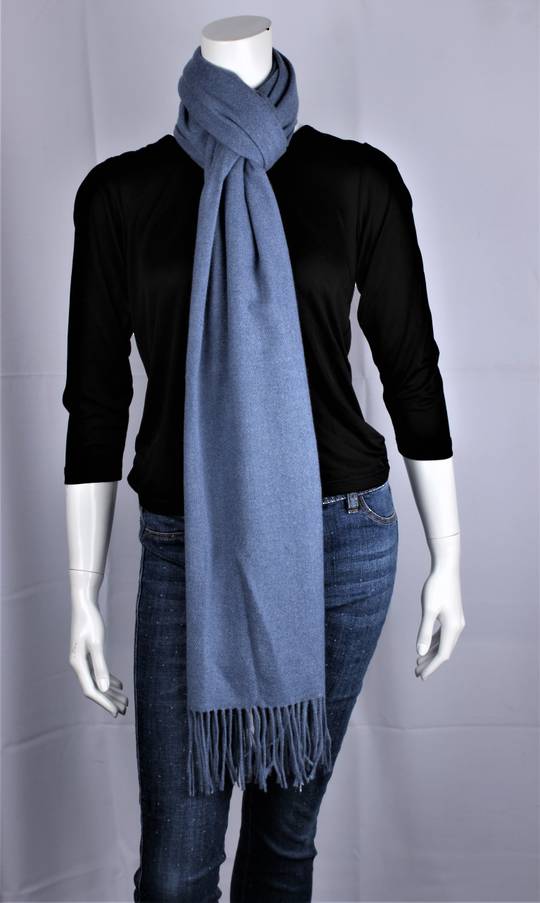 ALICE & LILY soft cotton mix scarf/shawl  w tassels duck egg STYLE : SC/4901DUC